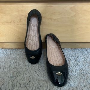 Coach black cap toe ballet flats